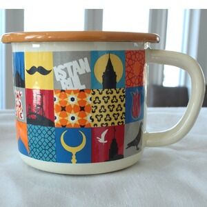 KUMO‎ Istanbul Enamel Mug 12 oz Travel Coffee Tea Cup